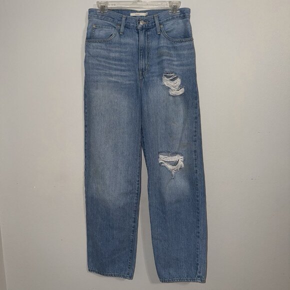 Levi's Denim - Levis Jeans Women's '94 Baggy Distressed High Waist Wide Leg Ripped Size 27